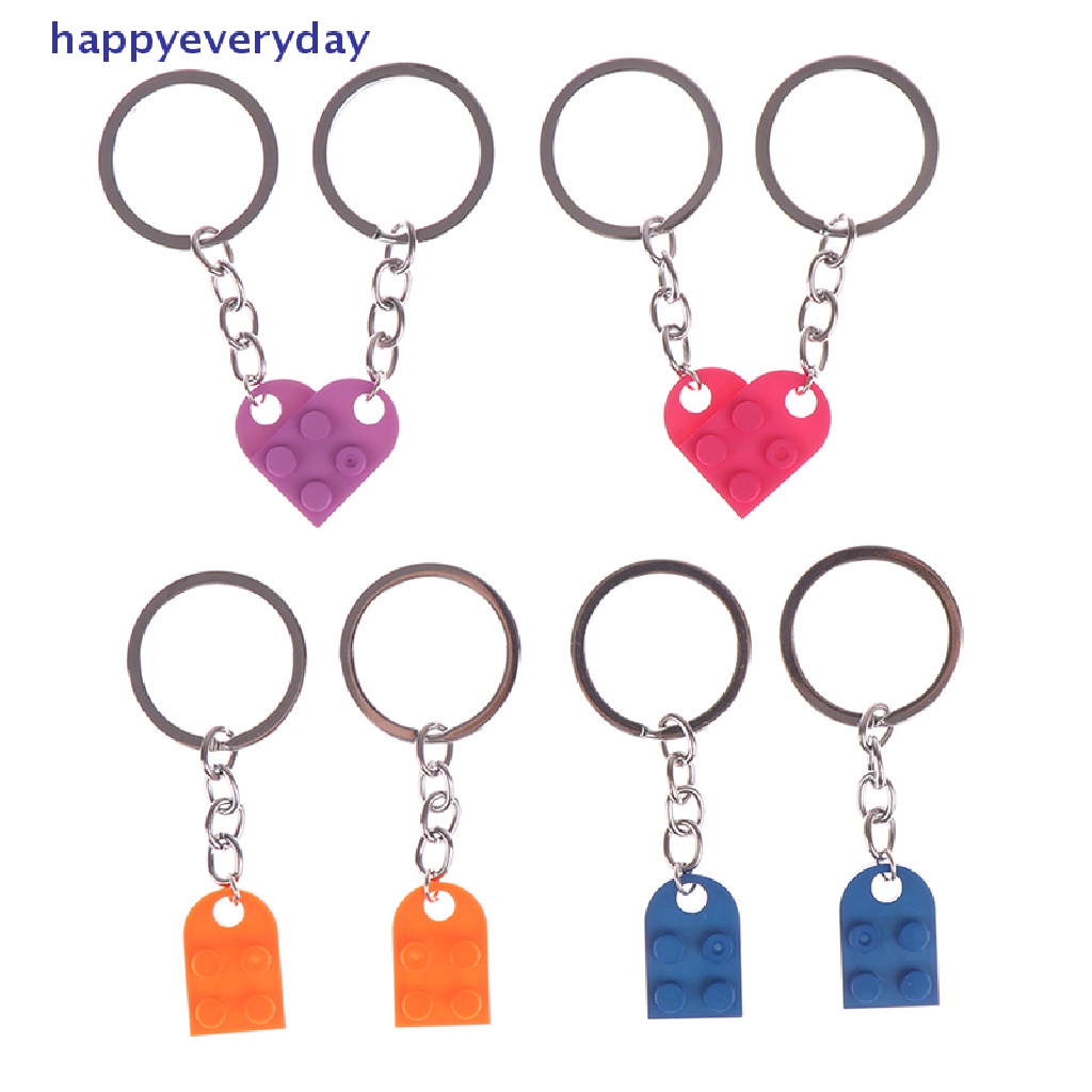 [happy] 2pcs Gantungan Kunci Bata Cinta Hati Lucu Untuk Pasangan Persahabatan Hadiah Perhiasan Ulang Tahun [ID]
