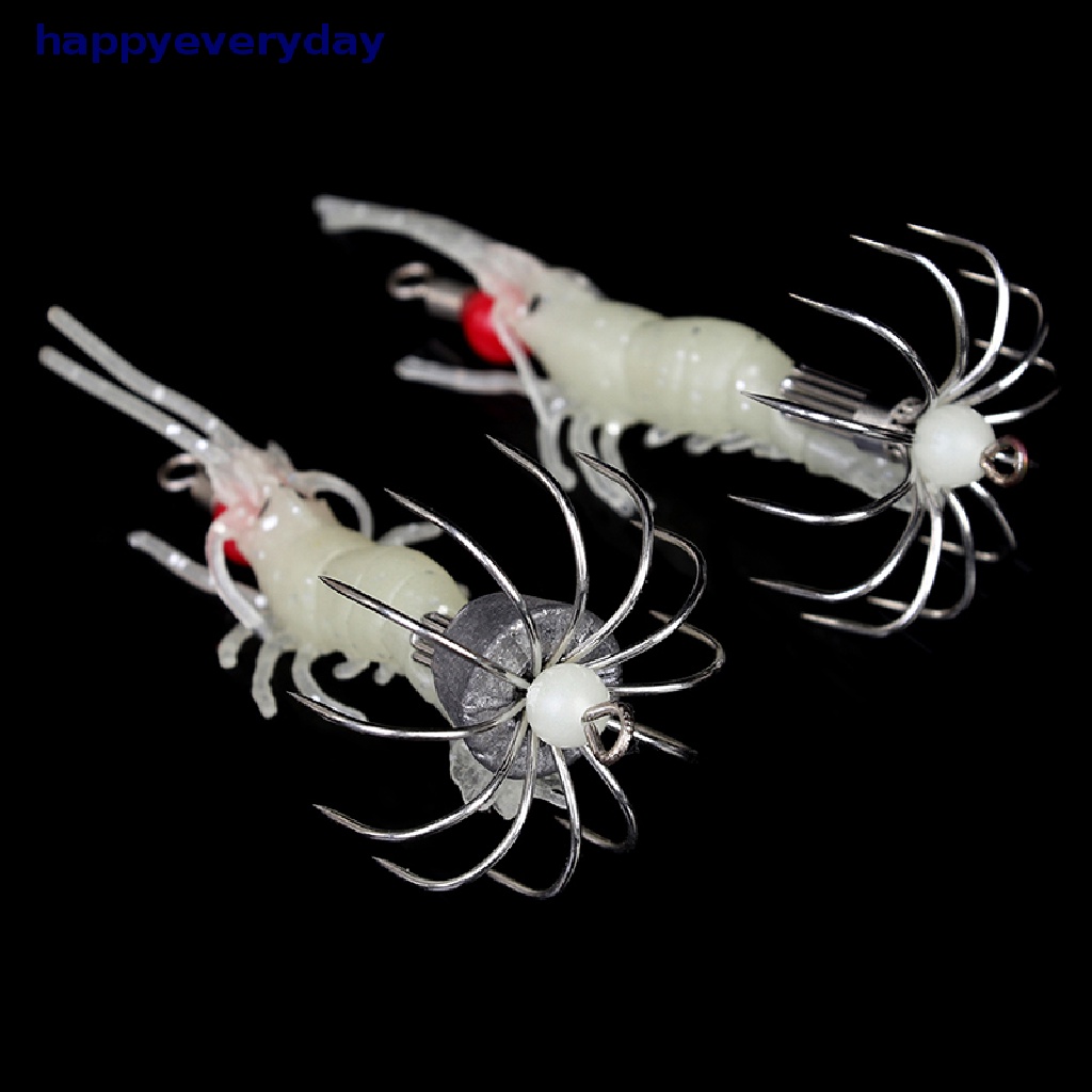 [happy] 1pc Luminous Squid Jigs Glow Udang Kayu Dengan Kait Gurita Cumi Umpan Pancing [ID]