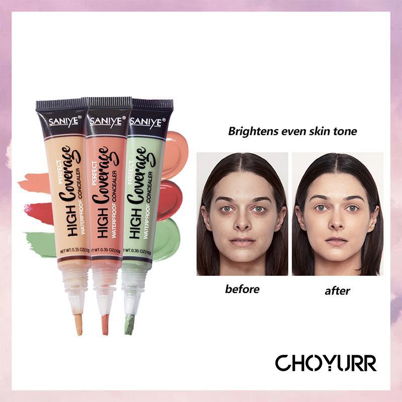 【COD】Concealer Waterproof Wajah Full Coverage Color Corrector Merah Concealer Dengan Control Moisturizing Brightening-CH