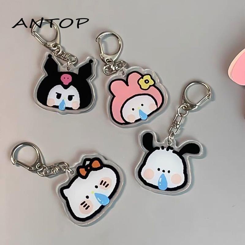 【antop】Kuromi Pochacco Melody Keychain Kitty Akrilik Liontin Aksesoris