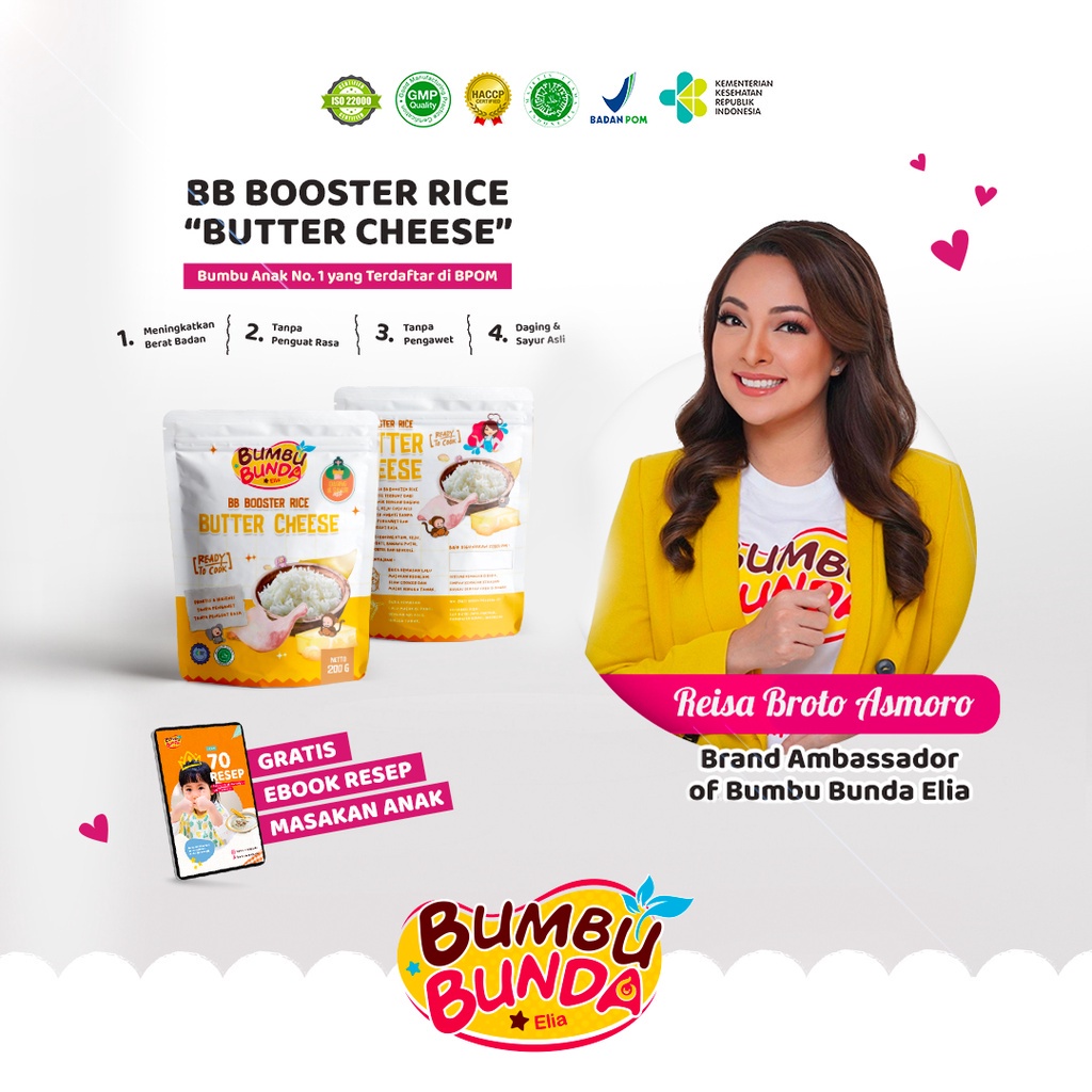 Bumbu Bunda By Elia / BB Booster Rice Beras BB Booster MPASI Beras Beras Mpasi BB Booster 6 Bulan Beef Chicken Tuna Cheese - 200 gram