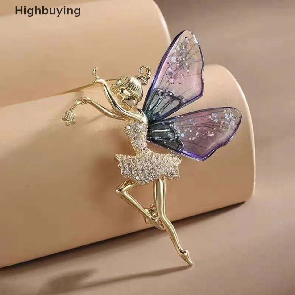 Hbid Fashion Alloy Malaikat Peri Hias Zirkon Bros Untuk Wanita Mantel Berlian Imitasi Payet Korsase Pin Perhiasan Hadiah Glory