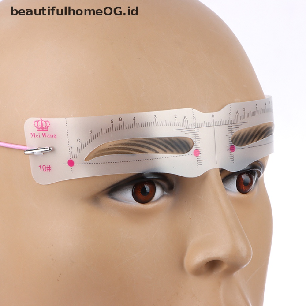 // Lebaran// 12Pcs Portable One Step Brow Stamp Shaping Kit Alat Makeup Pendamping Alis **