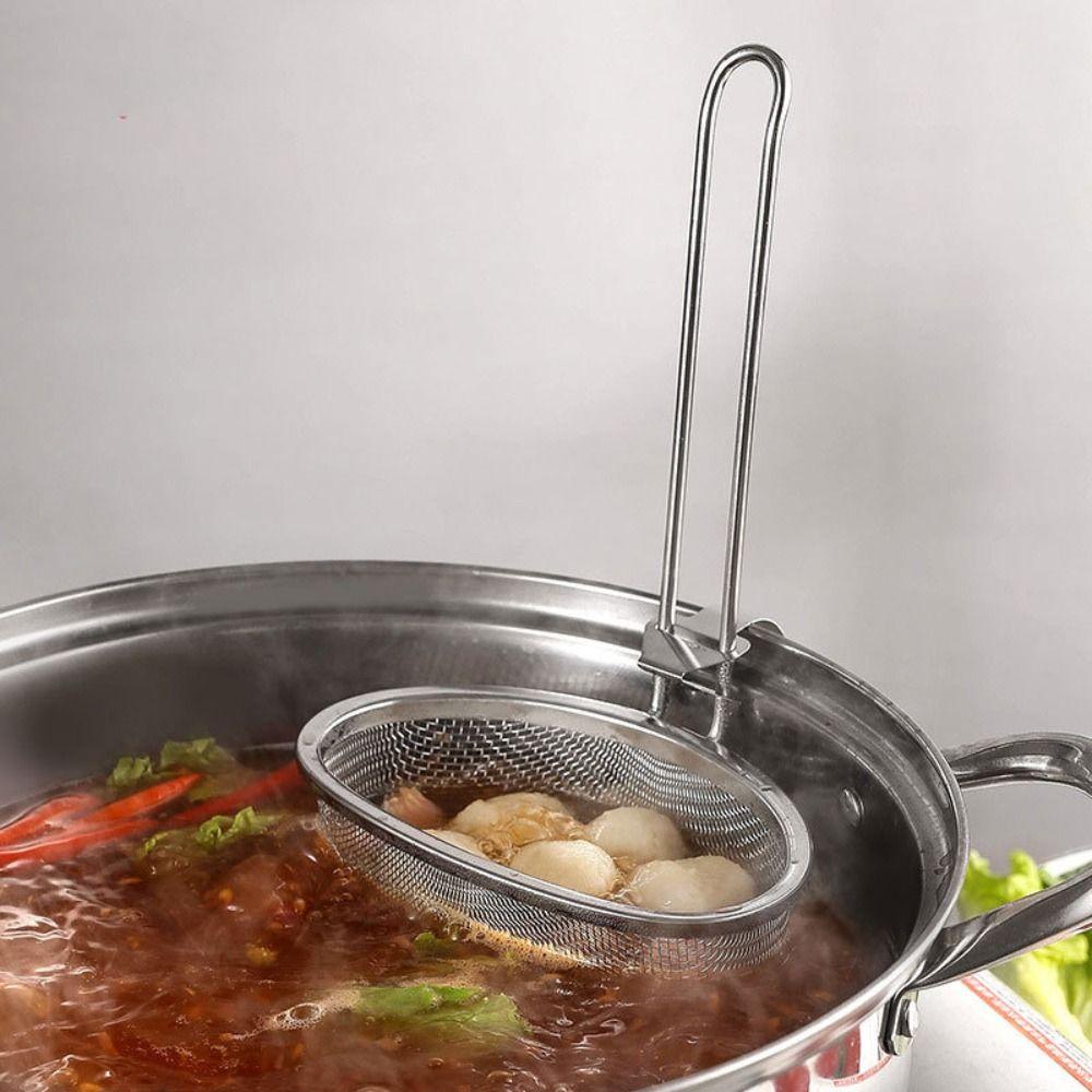 [Elegan] Slotted Spoon Cooking Home French Fries Fry Basket Mesh Net Hot Pot Saringan Makanan
