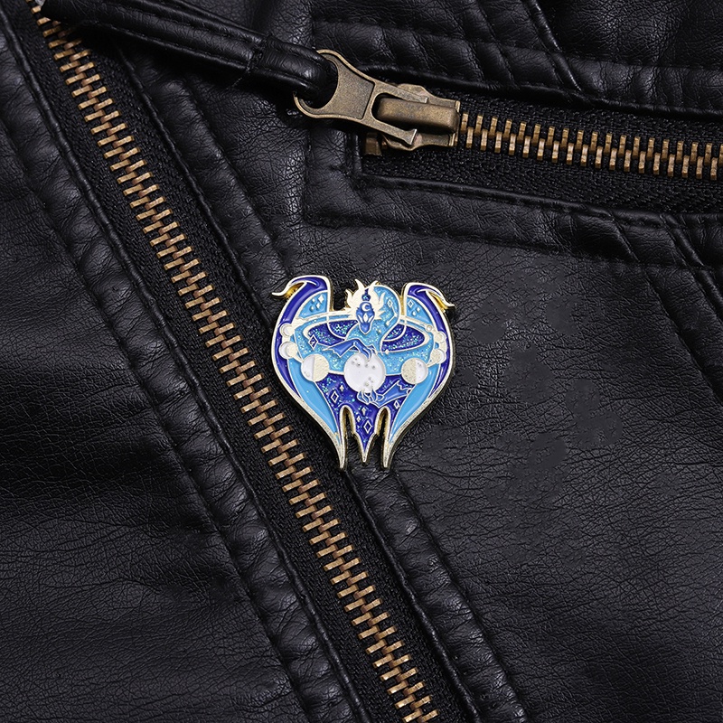 Kartun Misteri Galaxy Bulan Naga Cina Enamel Pin Bros Lencana Ransel Lapel Pin Perhiasan Hadiah Untuk Teman Anak