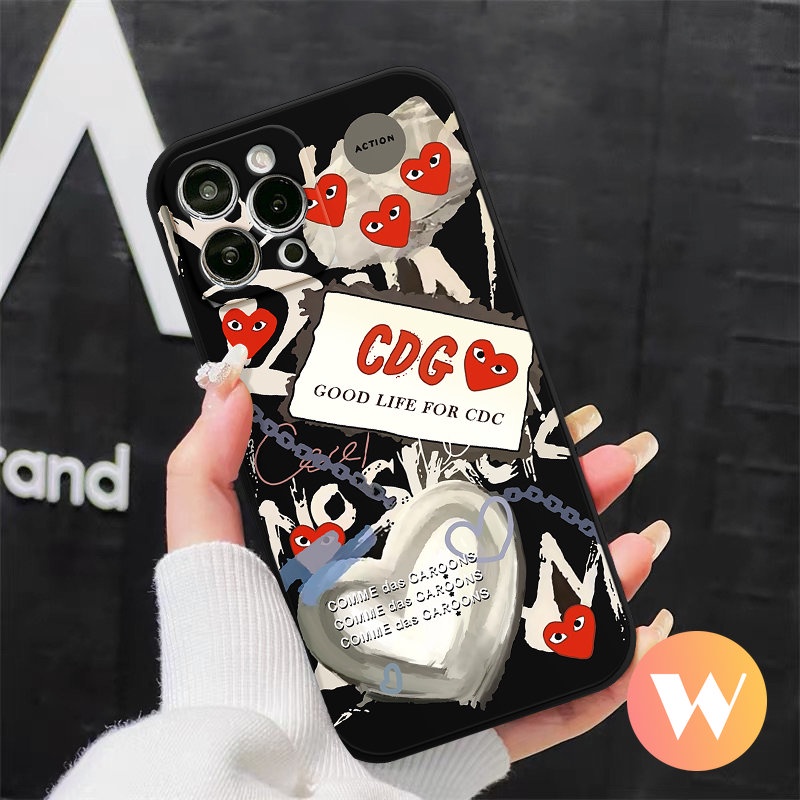 Comme des Garcons Love Heart Casing Infinix Smart 5 4 6 Plus Hot 9 10 12 11 Play Hot 20 9 11 12i 8 11 11s 10t 10Lite 12 20s 10s Note 12 G96 8 12pro 12 2023 Straight Edge Soft Case