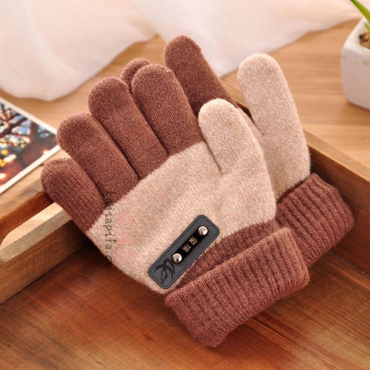 IMPORT BICOLOR KNIT WINTER GLOVES UNISEX WOMAN KIDS SARUNG TANGAN RAJUT MUSIM DINGIN