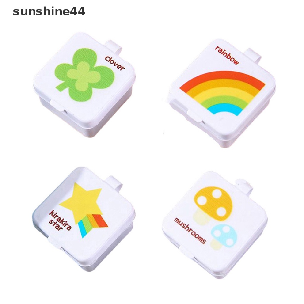 Sunshine1/4pcs Botol Saus Mini Square Portable Bento Sub-Botol Kotak Saus Plastik ID