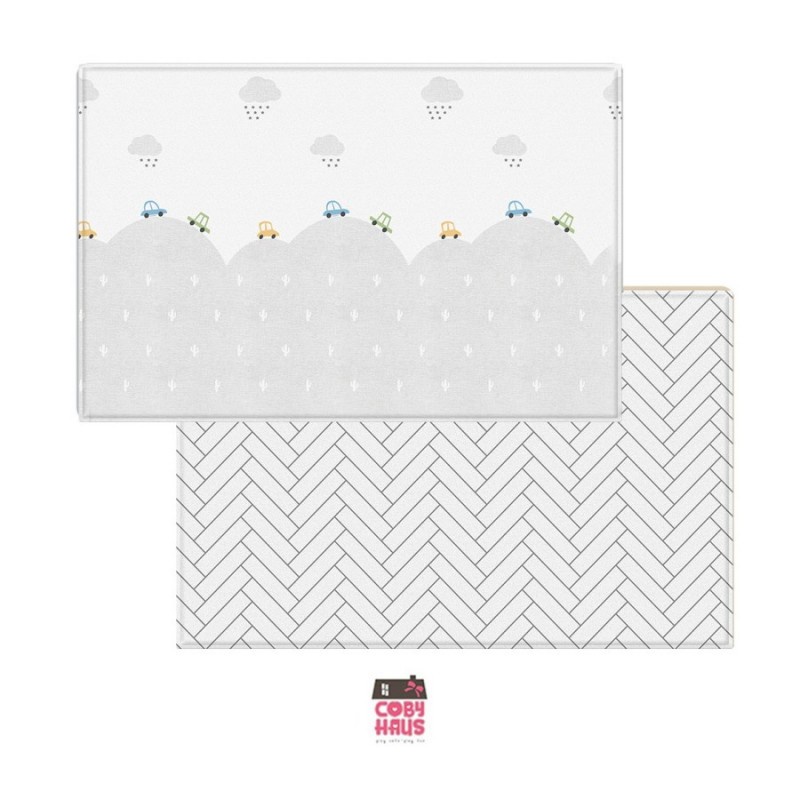 CobyHaus Playmat PVC Karpet Bayi Size M - Traveling Urban Herringbone