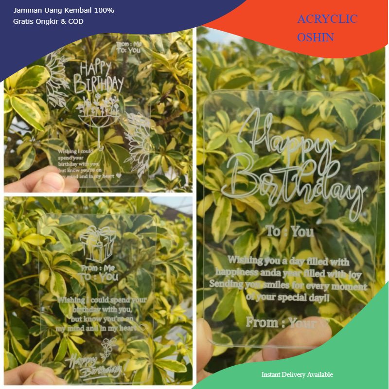 Kartu Ucapan Ulang Tahun / Birthday Card Akrilik / Kartu Akrilik