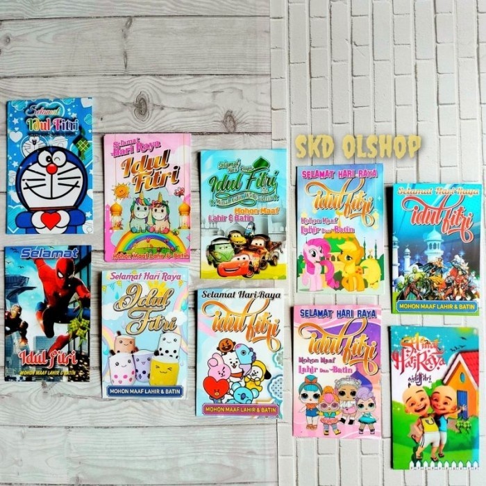 

amplop lebaran ampau lebaran kartun DF medium isi 100 lembar pergambar - random