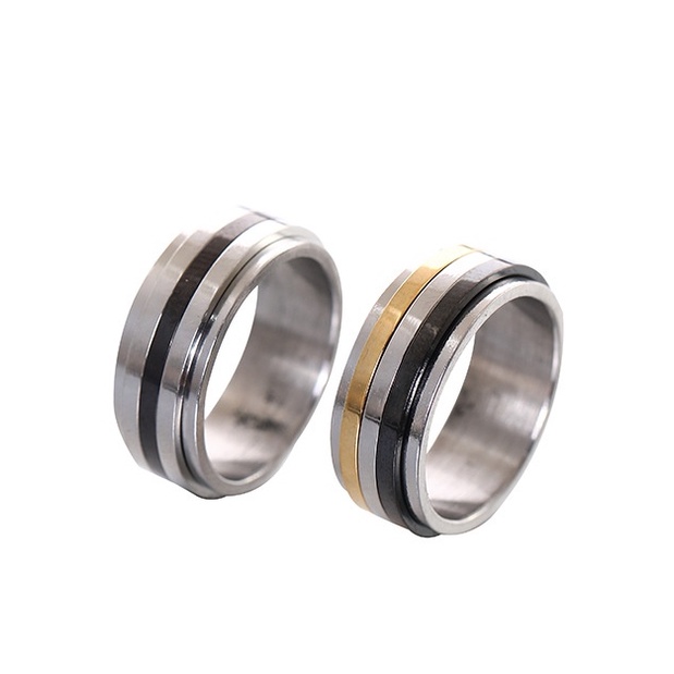 Cincin Baja Titanium Rotatable Fashion Eropa Amerika Unik High-End Trendi Tidak Luntur Anti Karat