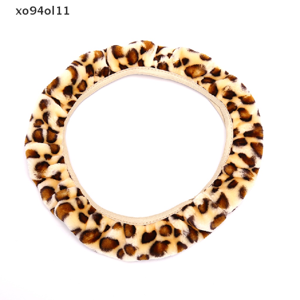 Xo 3Pcs/Set Leopard Bulu Halus Mewah Penutup Setir Musim Dingin Aksesoris Mobil OL