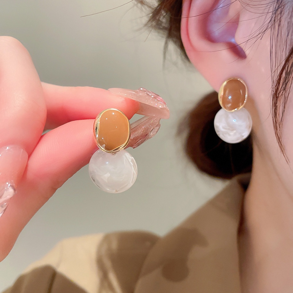 Drip Glaze Retro Sederhana Anting Wanita Cahaya Mewah Desain Niche Rasa Gaya Hong Kong Temperamen Trendi Baru All-match Anting Untuk Pacar Hadiah Ulang Tahun Perhiasan Hati Manis