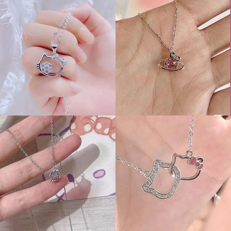 Kalung Geometris Kucing Berlian Imitasi Fashion Alloy Untuk Wanita