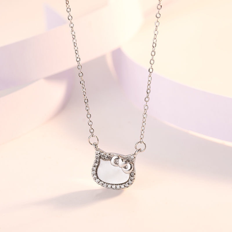 Kalung Geometris Kucing Berlian Imitasi Fashion Alloy Untuk Wanita
