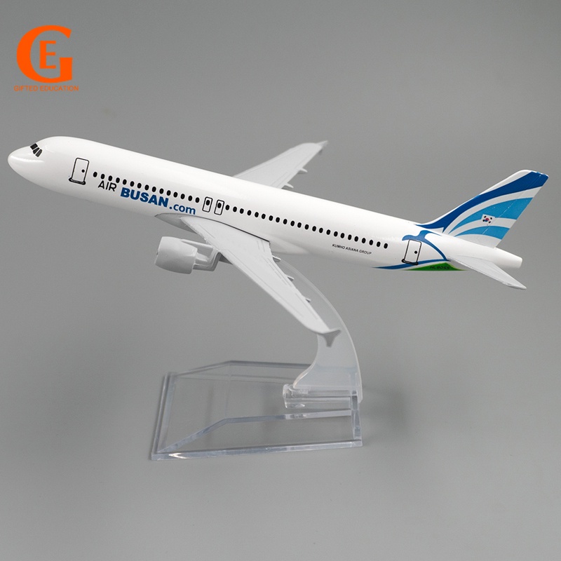 Korean Air Busan Airlines Airbus 320model Pesawat Diecast Metal A320 Pesawat Pesawat Mainan Pesawat