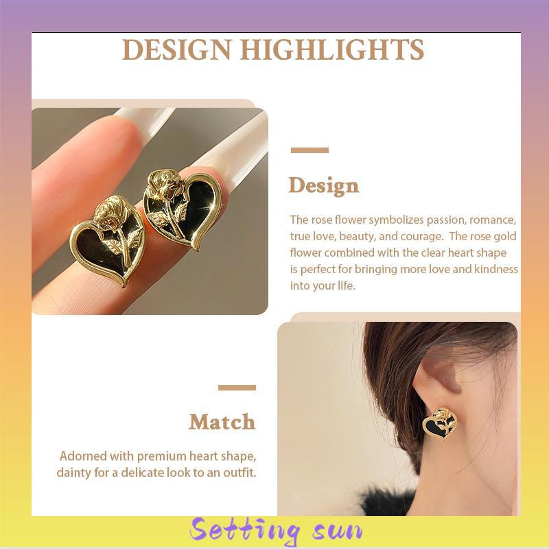 Anting S925 Korea anting bunga cinta  anting gaya Prancis untuk wanita TN