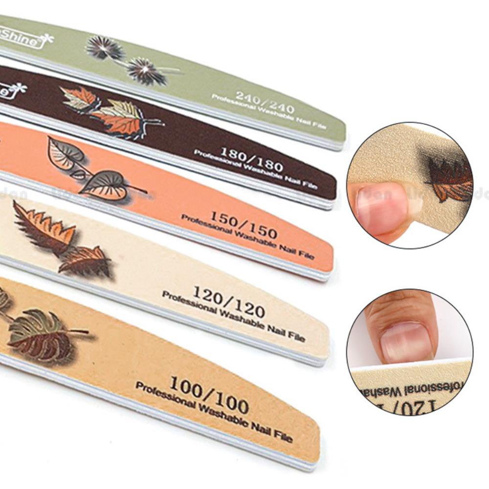 Mxbeauty Kikir Kuku Profesional Poles Pedicure Tools Gel Buffing Nail Brushes Leaf Color Printing Manicure Tools