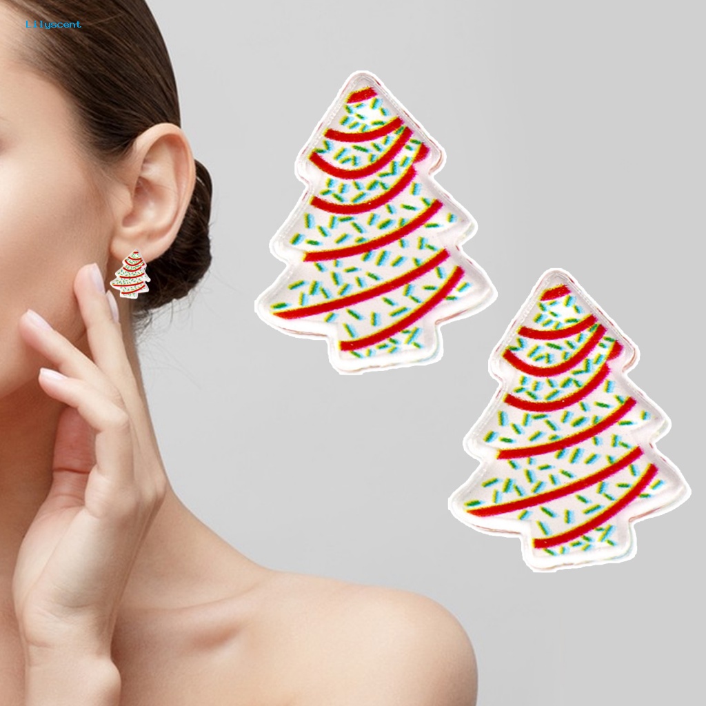 Lilyscent 1pasang Anting Perempuan Kecil Untuk Belanja Pohon Natal Terinspirasi Anting Perempuan Mini