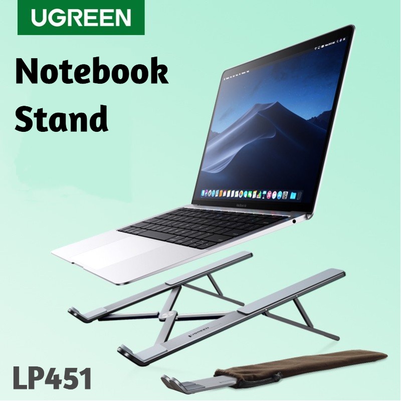 Ugreen Laptop Stand Portable Aluminium Alloy Penyangga Pengangkat Laptop Dapat Dilipat Untuk Macbook Laptop Stand Holder