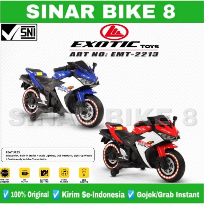 Motoran Aki EXOTIC EMT 2213 Ninja R3 Sport Mainan Anak