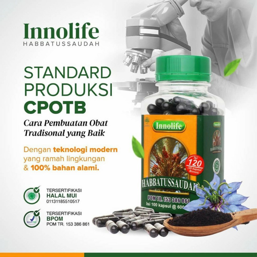 INNOLIFE - Habbatussauda Serbuk Jinten Hitam Habatussauda Isi 210 Kapsul