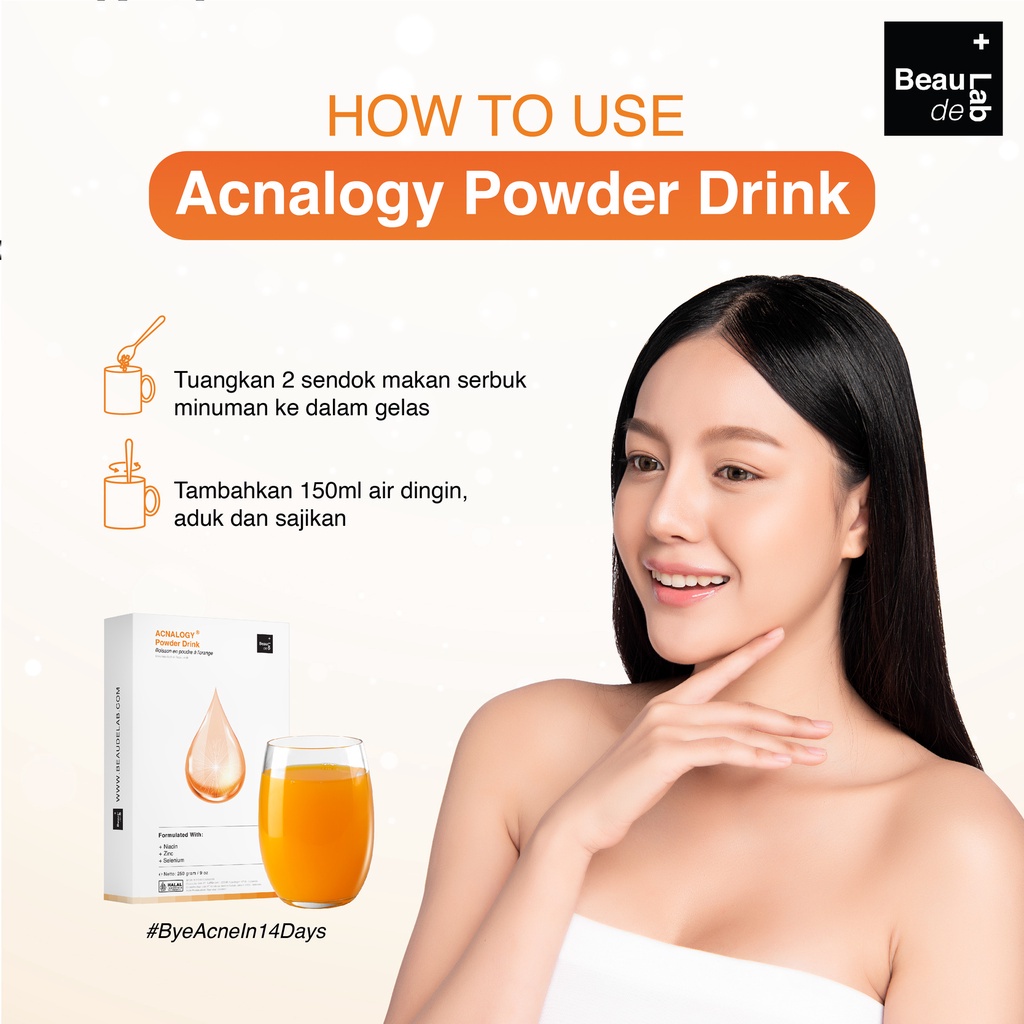 SALE READY Beaudelab Acnalogy Powder Drink | Obat Minum Jerawat | Minuman Antioksidan | Penghilang B