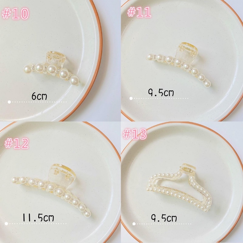 1pcs Imitation Pearl Hair Claw 13 Sizes For Choice Plastic Hairpin For Mature Women Girls Simple Headwear