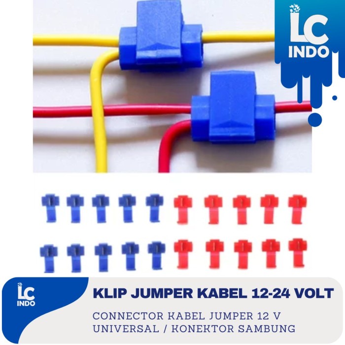 Klip Connector kabel Jumper 1 jalur penyambung jumper kabel 12 - 24 V