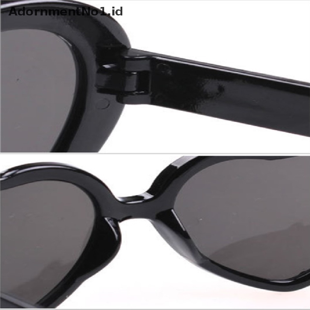 [AdornmentNo1] Fashion Love Bentuk Hati Wanita Kacamata Hitam Melindungi Mata Praktis Unisex Eyewear [ID]