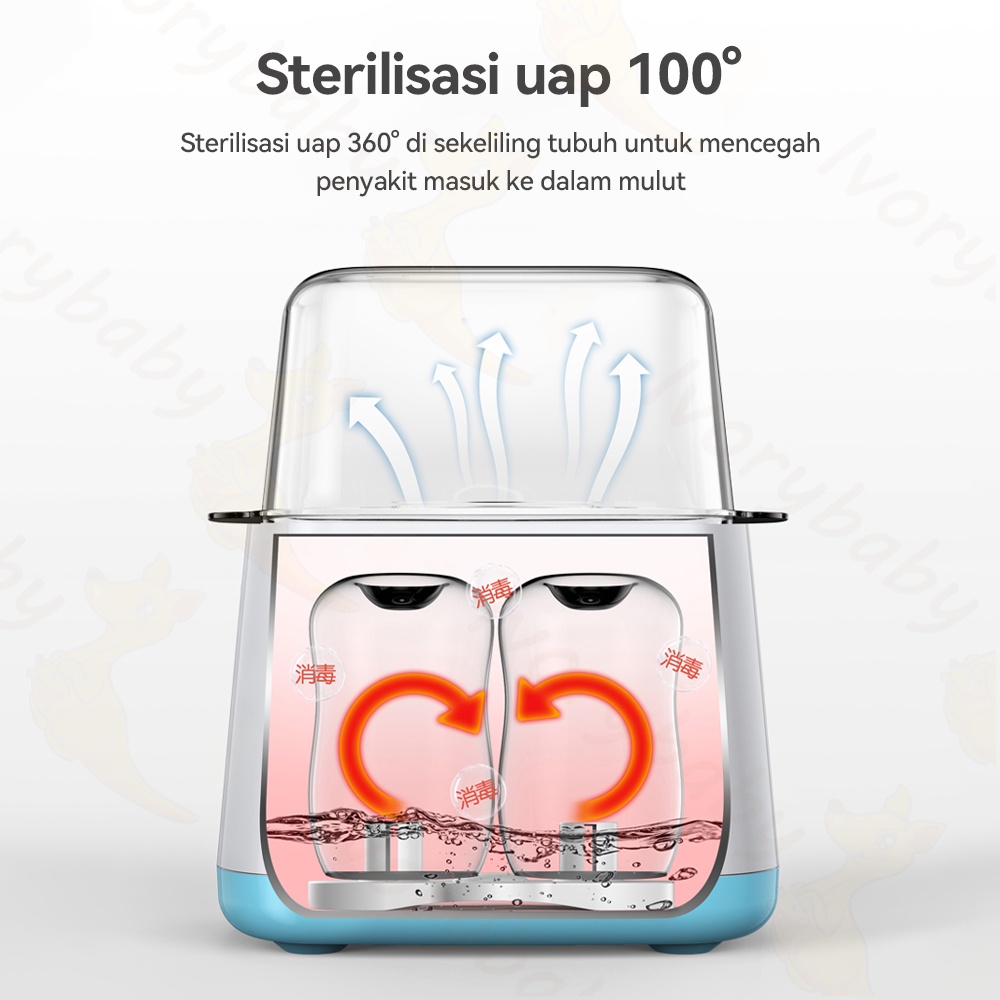 Ivorybaby Alat steril botol susu bayi import Botol warmer dengan remote Bottle sterilizer Penghangat botol susu 2in1