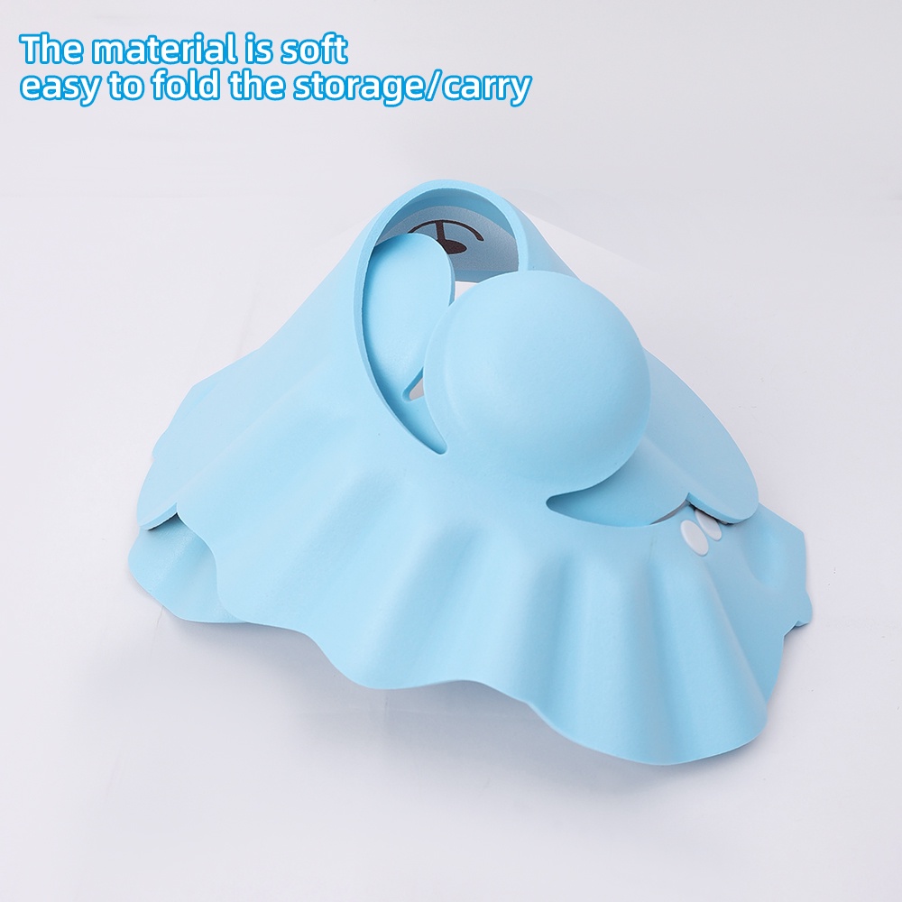 3warna Kartun Adjustable Topi Mandi Bayi 1pc Aksesoris Mandi Anak Cuci Lembut Topi Rambut Penutup Kepala Tahan Air Pelindung Telinga Anak Visor Mandi