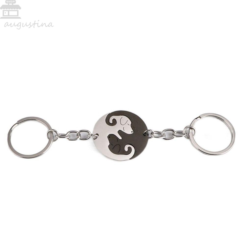 Gantungan Kunci Couple Agustinina 1pasang Aksesoris Hari Valentine Perhiasan Hewan Souvenir Wanita Pria Cat Key Chain