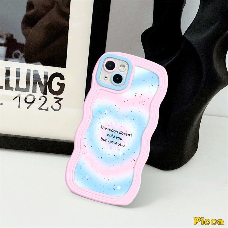 Casing Redmi A1 10C10A 9A 10 A1+9T 9 9C NFC Redmi Note10 11 11s 9s 9 8 10s 11 Pro Max POCO X3 NFC Pro M3 Mi 11T Pro Pink Cherry Sweet Gradient Love Heart Wavy Edge Soft Sarung