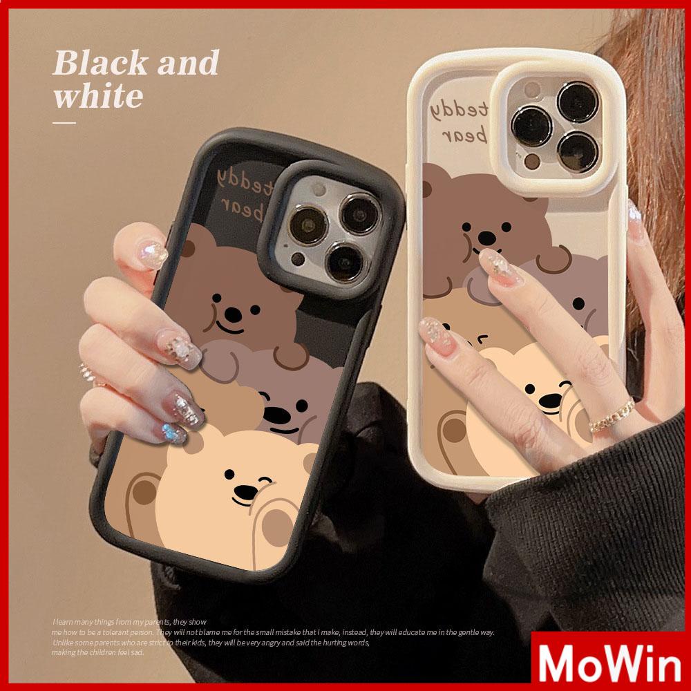 For iPhone 14 Pro Max iPhone Case Matte TPU Soft Case Black Beige Shockproof Protection Camera Cute Brown Bear Compatible with iPhone 13 Pro max 12 Pro Max 11 xr xs max 7Plus