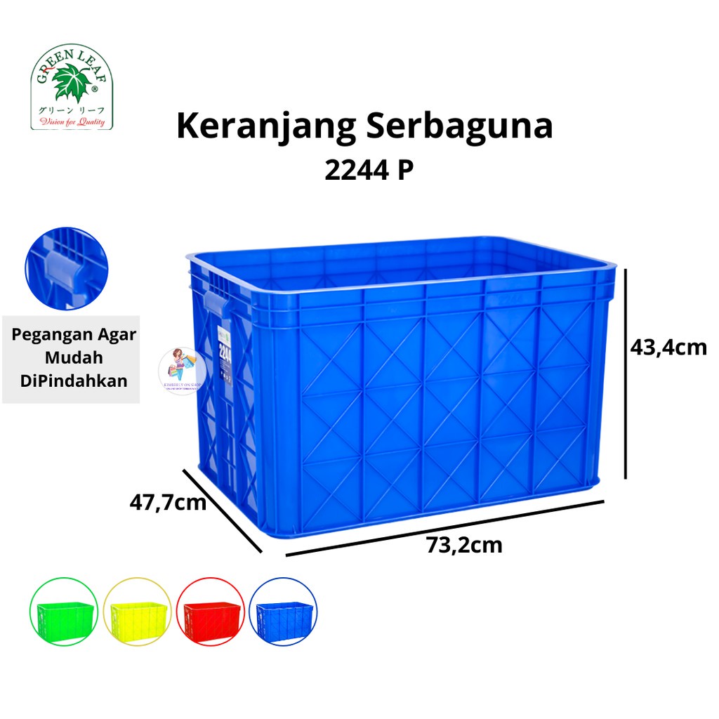 Keranjang Industri Container Box 2244 P Green Leaf