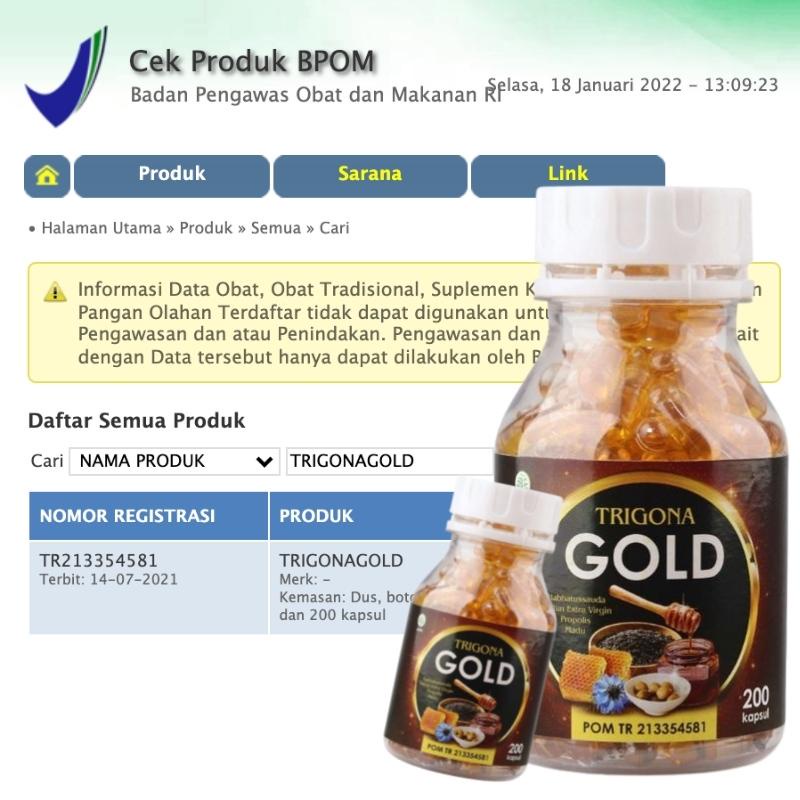 TRIGONA GOLD - Habbatussauda Extra Propolis Plus Zaitun Madu Isi 200 Kapsul