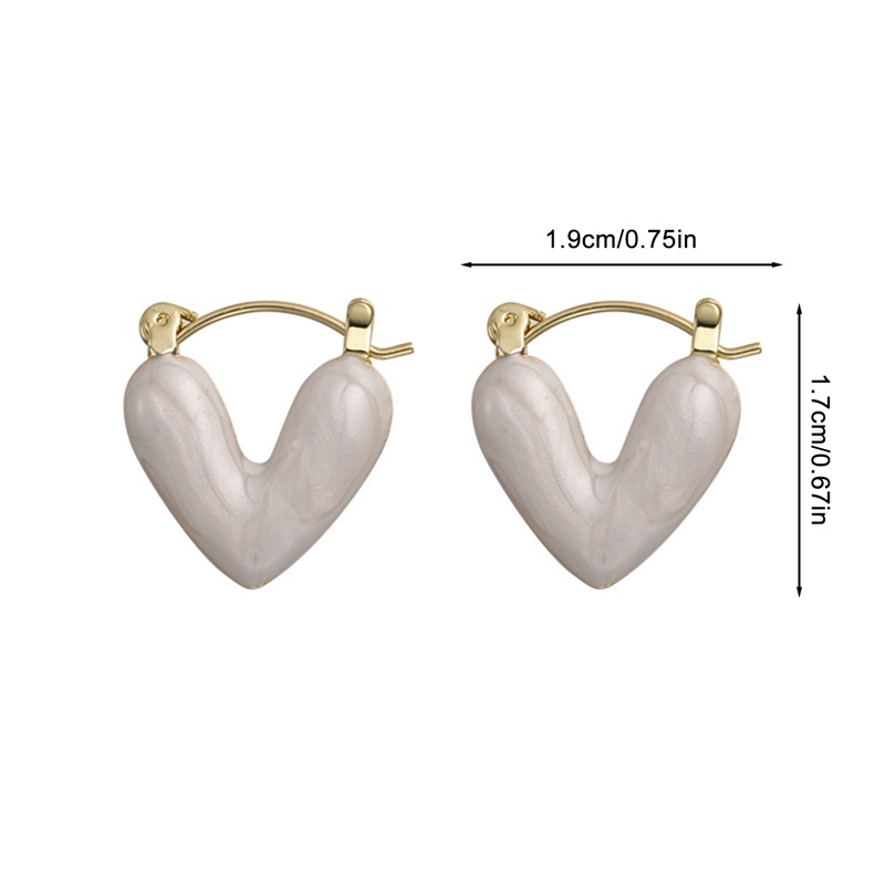 Baru Korea Cahaya Mewah Putih Minyak Menjatuhkan Cinta Anting Pejantan Untuk Wanita Fashion Elegan Logam Perhiasan Hadiah