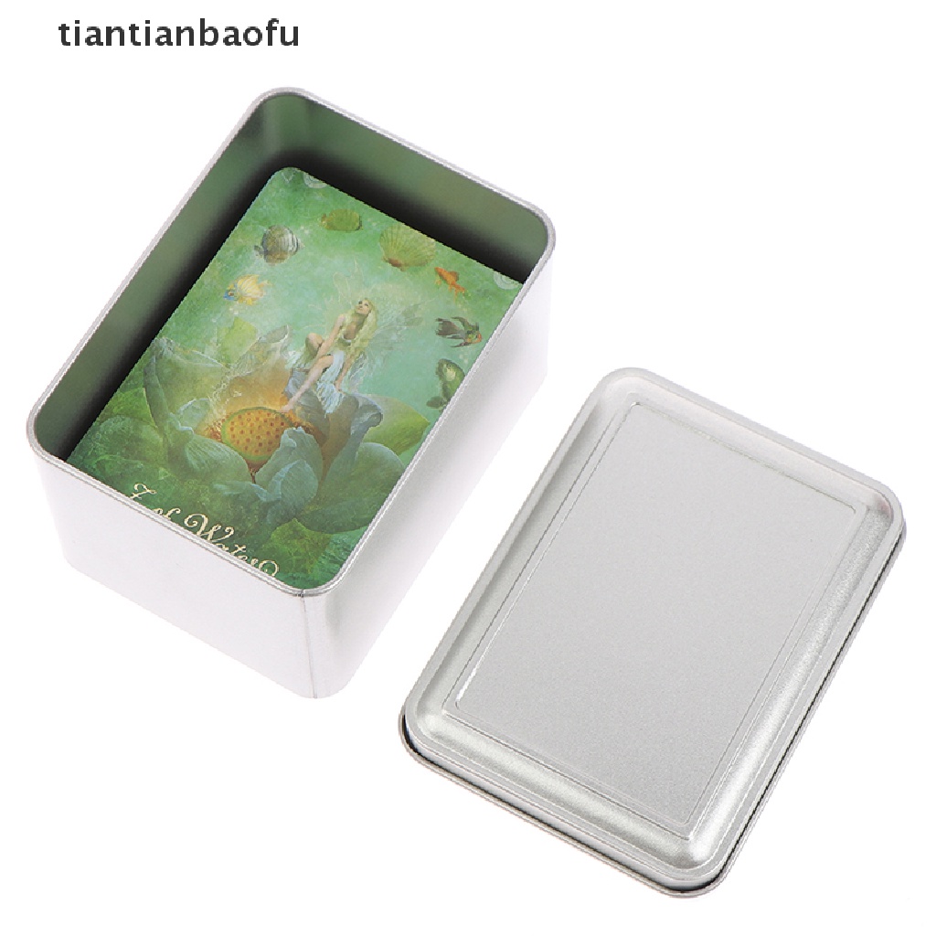 [tiantianbaofu] 110x80x65mm Tinplate Tarot Card Storage Box Koleksi Kartu Game Ramalan Butik