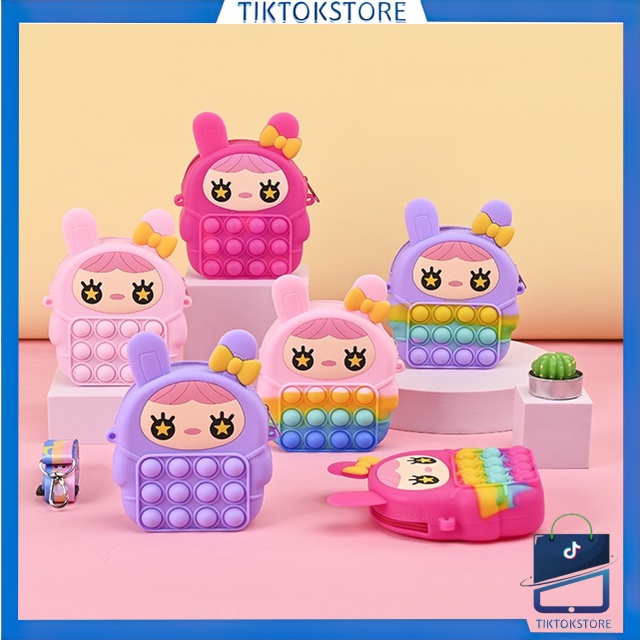 TIKTOK - D5523 Tas Silicon Ramah Anak / Tas Pop It Murah / Tas Pop It Selempang Fashion Ukuran Besar / Tas Jelly Rubber