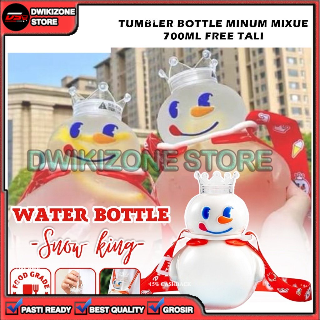 [100% ORIGINAL] BOTOL MINUM TUMBLR MIXUE VIRAL 700ML 700 ML FREE GRATIS TALI MIXE SNOW KING TEMPAT PENYIMPANAN MINUMAN