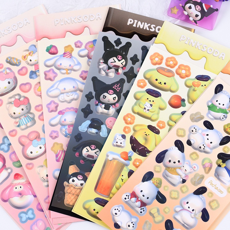 

New Sticker Aesthetic Sanrio Premium Glossy Blink Cinnamoroll Kuromi Melody Pochacco Pompom Purin Hello Kitty • Cciyl.Wear •