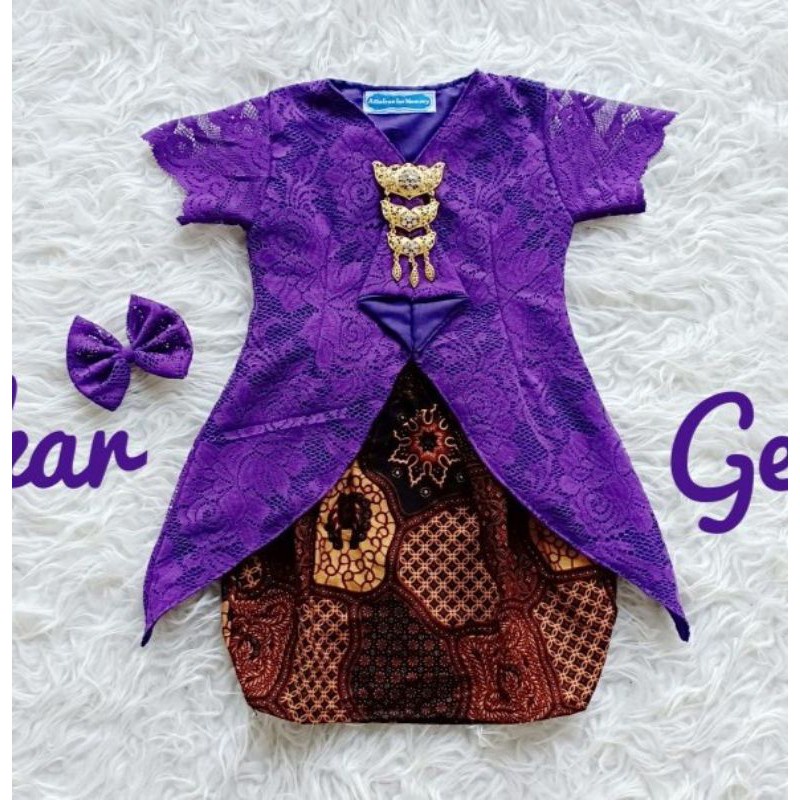 KEBAYA SEKAR GENDIS ANAK & DEWASA WARNA UNGU TUA