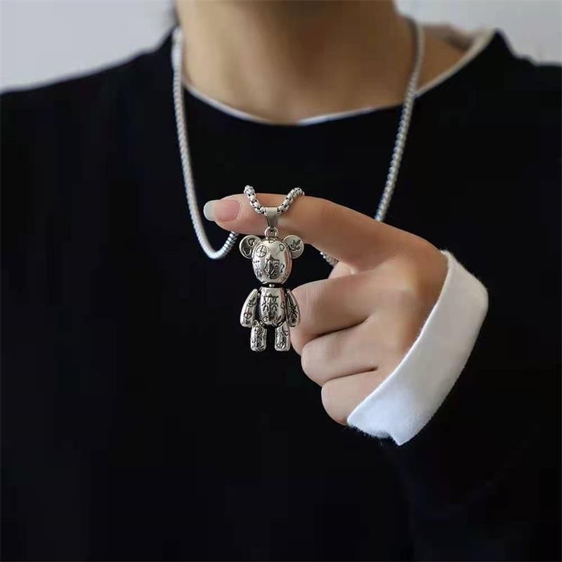 Kalung Pasangan Hip Hop Punk Sweater Panjang Rantai Liontin Aksesoris