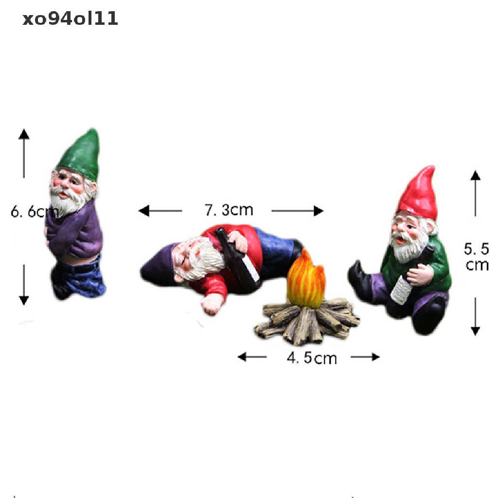 Xo FairyCome Patung Gnome Taman Mini Resin Fairy Garden Lucu Miniatur Gnomes OL