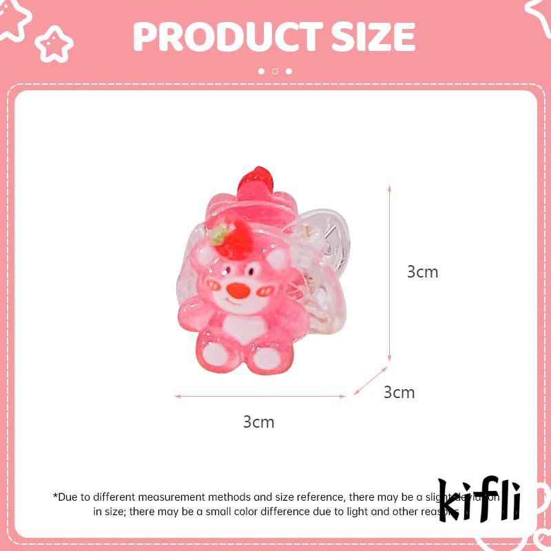 [KD] Klip Cakar Rambut Kecil Kartun Manis Strawberry Bear Cute Mini Hair Claw Clip