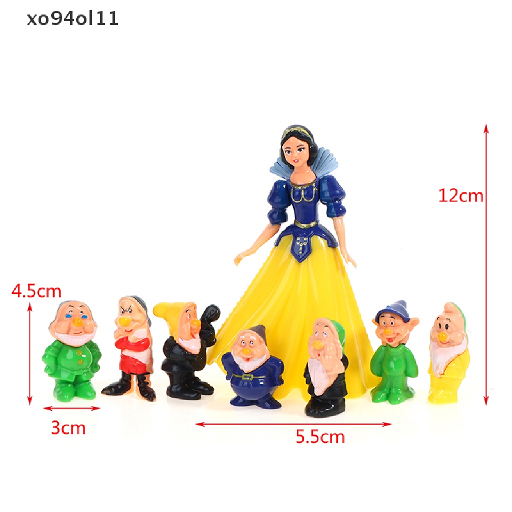 Xo 8pcs/set Mainan Action Figure Snow White and the Seven Dwarfs 6-10cm Princess PVC OL