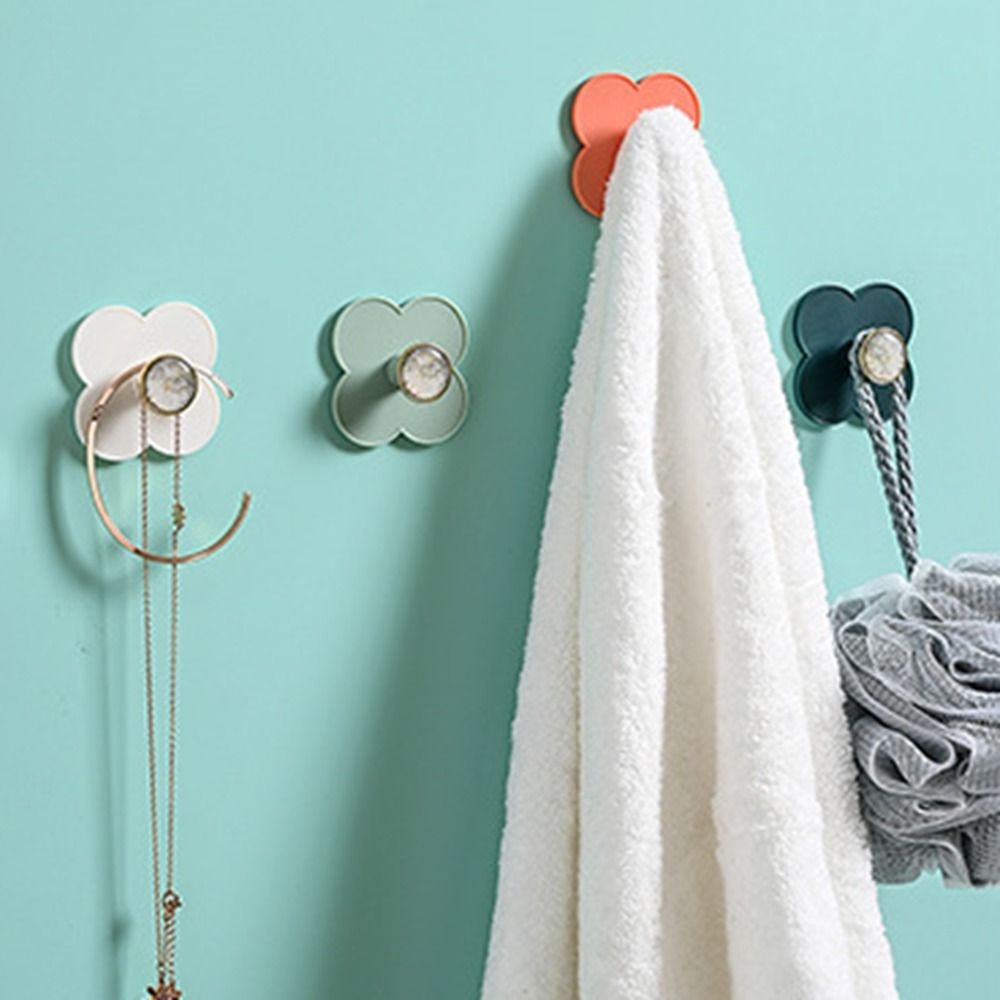 [Elegan] Kait Baju 4 Pcs Kreatif Pintu Belakang Kuat Viscose Lengket Perekat Diri Gantungan Kunci Hanger