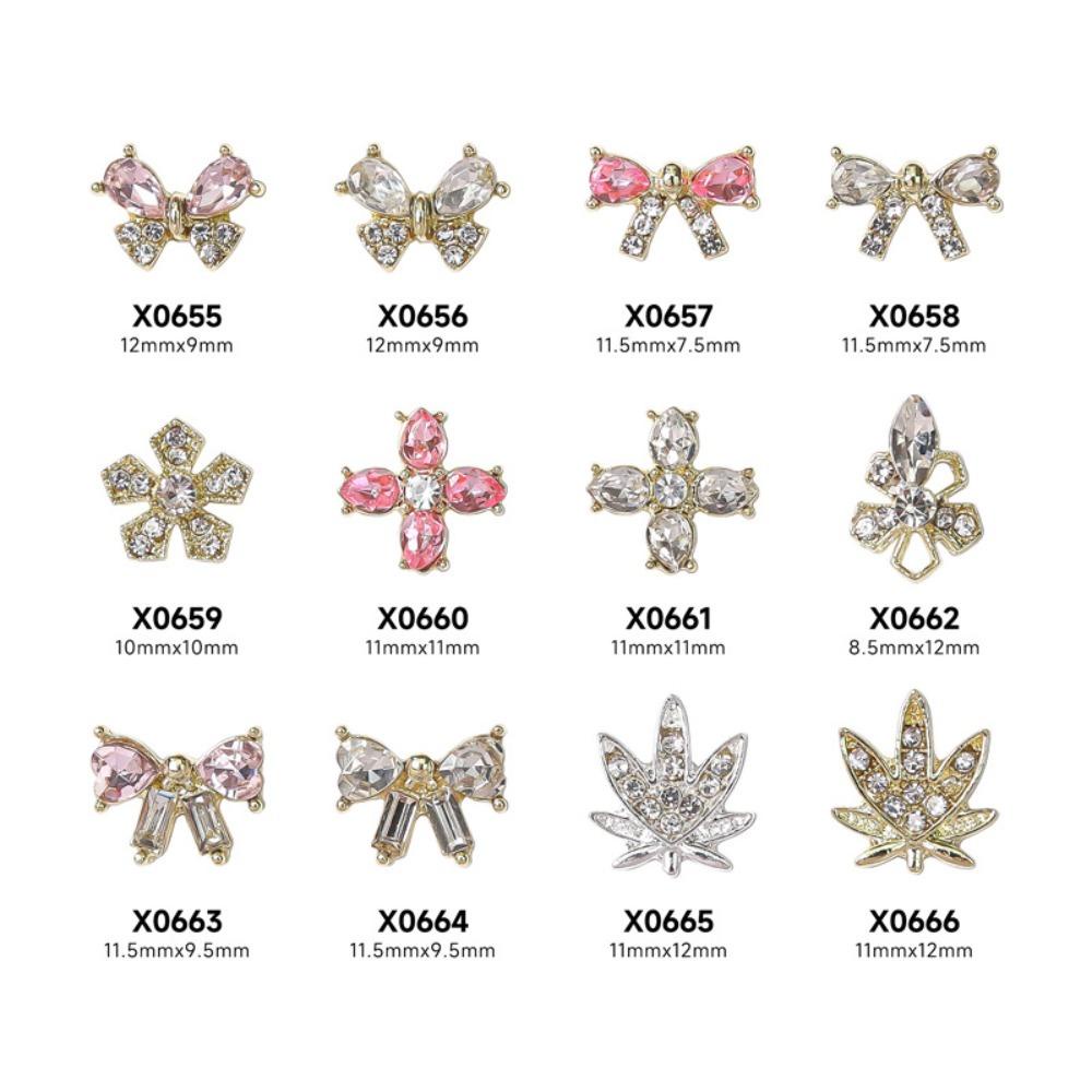 Mxbeauty Kuku Berlian Imitasi Wanita Mewah Barat Empress Dowager Ikatan Simpul Alloy Cross Jepang Nail Art 3D Nail Art Drills